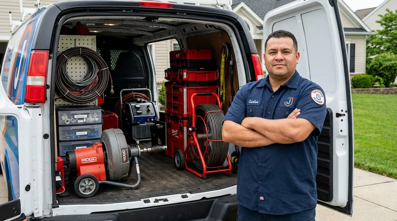 Professional drain cleaning equipment and Johns Plumbing LLC plumber in Poulsbo