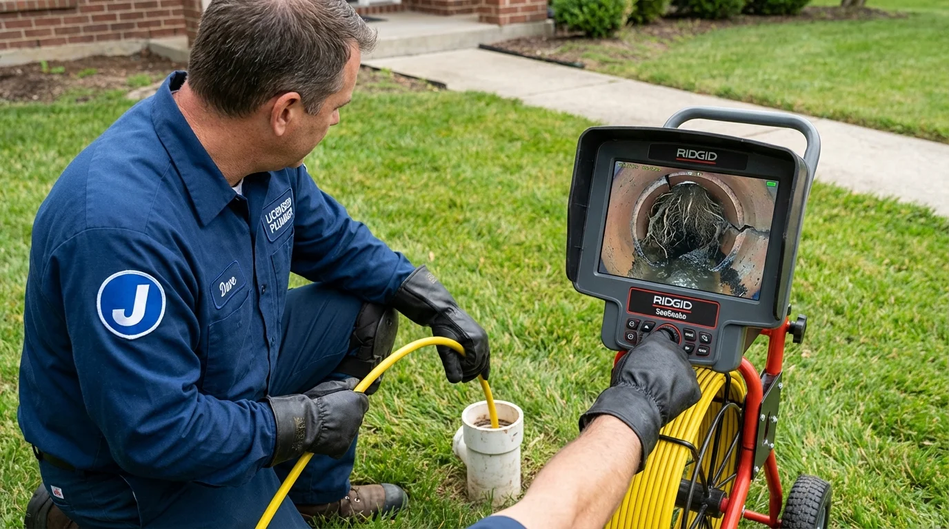 Sewer camera inspection being performed by Johns Plumbing LLC in Poulsbo